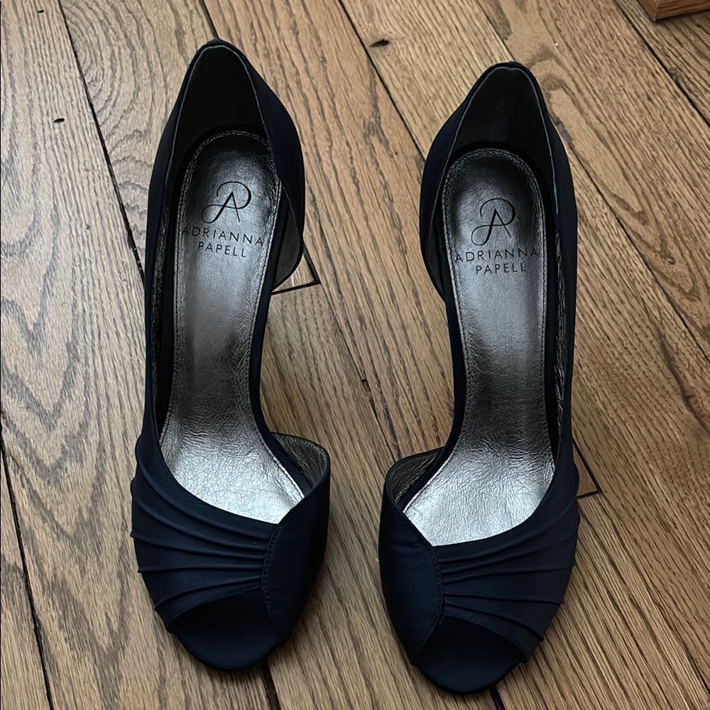 Adrianna Papell Navy Blue Peep Toe Heels
